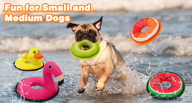 Squeaky Dog Toys, Floating Dog Toys for Indoor or Outward Play, Swim Ring Design Interactive Dog Gifts for Small and Medium Dogs - 2pack