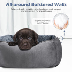Dog Bed for Large Medium Small Dogs, Rectangle Washable Orthopedic Dog Bed, Soft Calming Sleeping Puppy Bed Durable Pet Cuddler with Anti-Slip Bottom S(20"x19"x6")