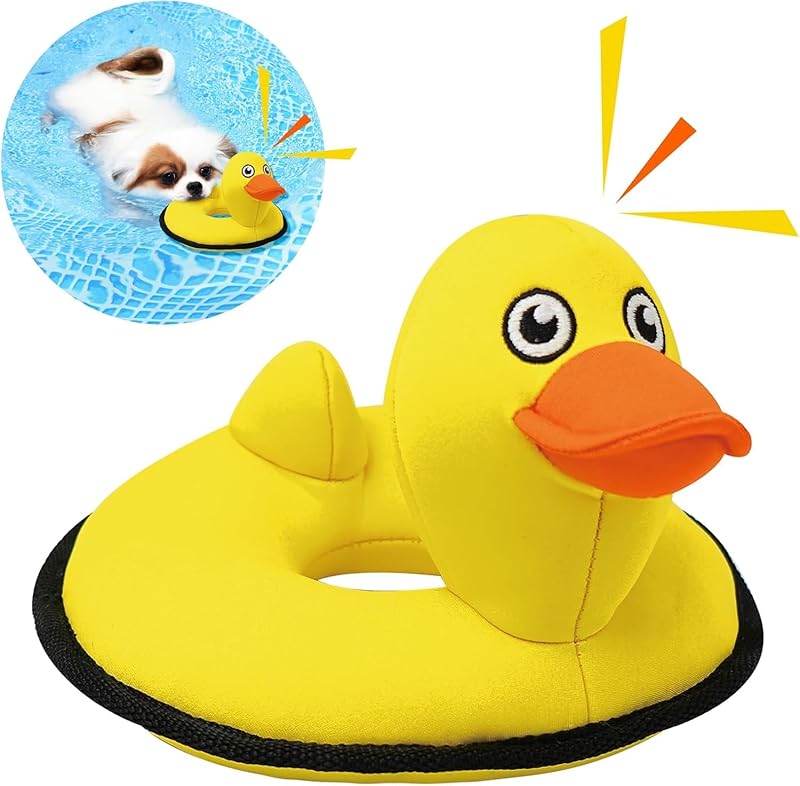 Squeaky Dog Toys, Floating Dog Toys for Indoor or Outward Play, Swim Ring Design Interactive Dog Gifts for Small and Medium Dogs - 2pack