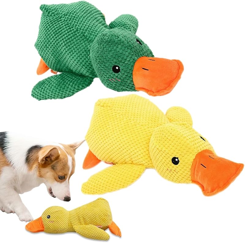 Duck Dog Toy for Dogs,2025 Upgrade Durable Calming Ducks Dog Toy,Squeak Dog Toys for Small Dogs Stuffed Duck Dog Toys for Puppy Small Dog Indoor Puppy Essentials (Yellow#)
