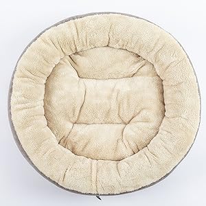 Love's cabin Round Donut Cat and Dog Cushion Bed, 20in Bed for Cats or Small Dogs, Anti-Slip & Water-Resistant Bottom, Super Soft Durable Fabric Pet Beds, Washable Luxury Cat & Dog Bed Gray