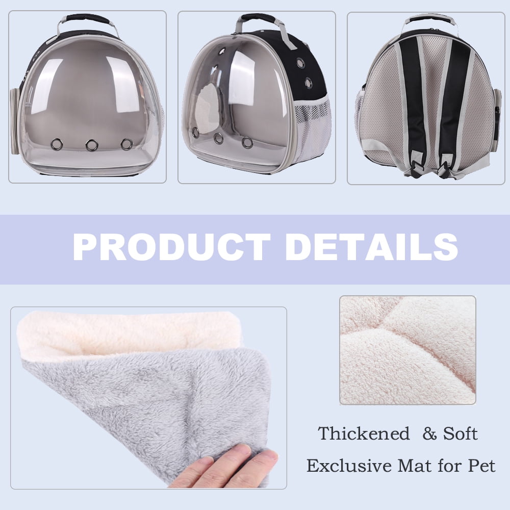 Portable Rabbit Backpack Carrier Space Capsule Bubble Window Pet Carrier Cage Travel for Bunny, Bearded Dragon, Squirrel, Tortoise, Bird, Lizard, Sugar Glider
