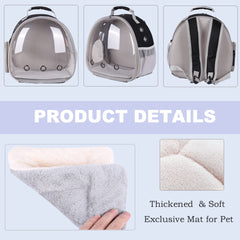 Portable Rabbit Backpack Carrier Space Capsule Bubble Window Pet Carrier Cage Travel for Bunny, Bearded Dragon, Squirrel, Tortoise, Bird, Lizard, Sugar Glider