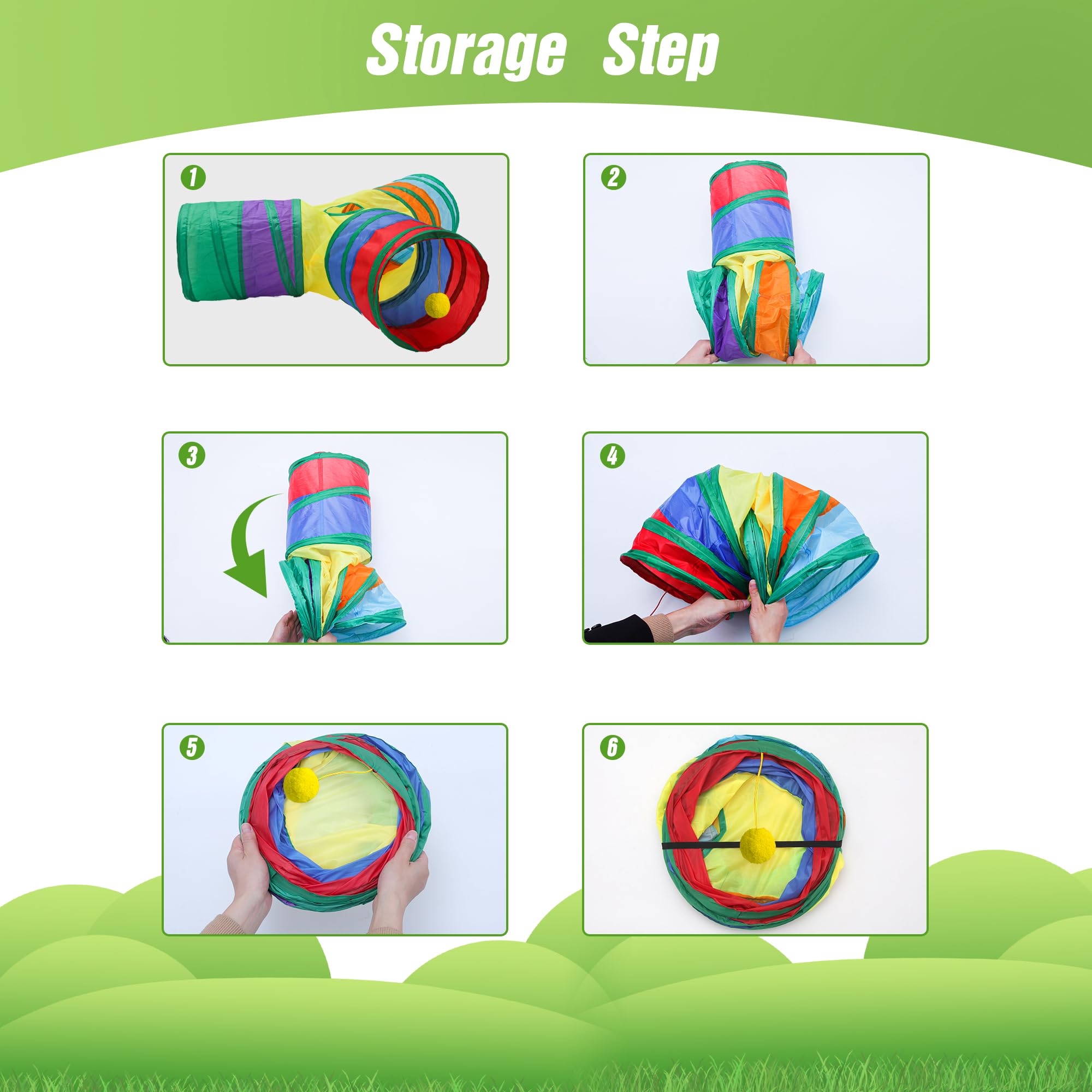 Guinea Pig Tunnel Hideout, 3 Way Collapsible Small Pet Tunnels and Tubes with Interactive Ball Toy, Hamster, Baby Rabbit, Baby pig, Chinchilla, Hedgehog, Ferret Hiding Animal and Resting