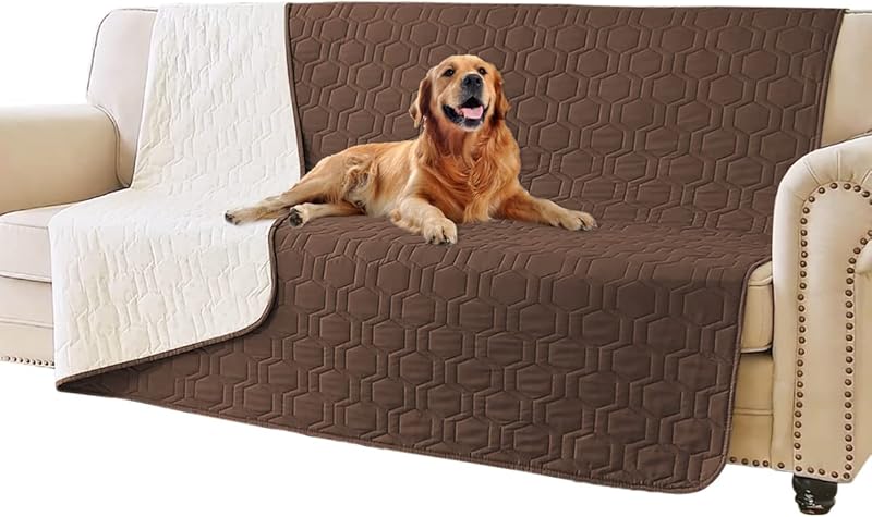 Waterproof and Anti-Slip Dog Bed Cover and Pet Blanket Sofa Pet Bed Mat ，car Incontinence Mattress Protectors Furniture Couch Cover for Most Cats Dogs, Pets（52x82-Ivory）