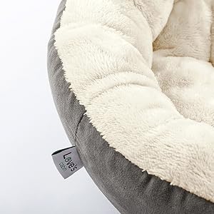 Love's cabin Round Donut Cat and Dog Cushion Bed, 20in Bed for Cats or Small Dogs, Anti-Slip & Water-Resistant Bottom, Super Soft Durable Fabric Pet Beds, Washable Luxury Cat & Dog Bed Gray