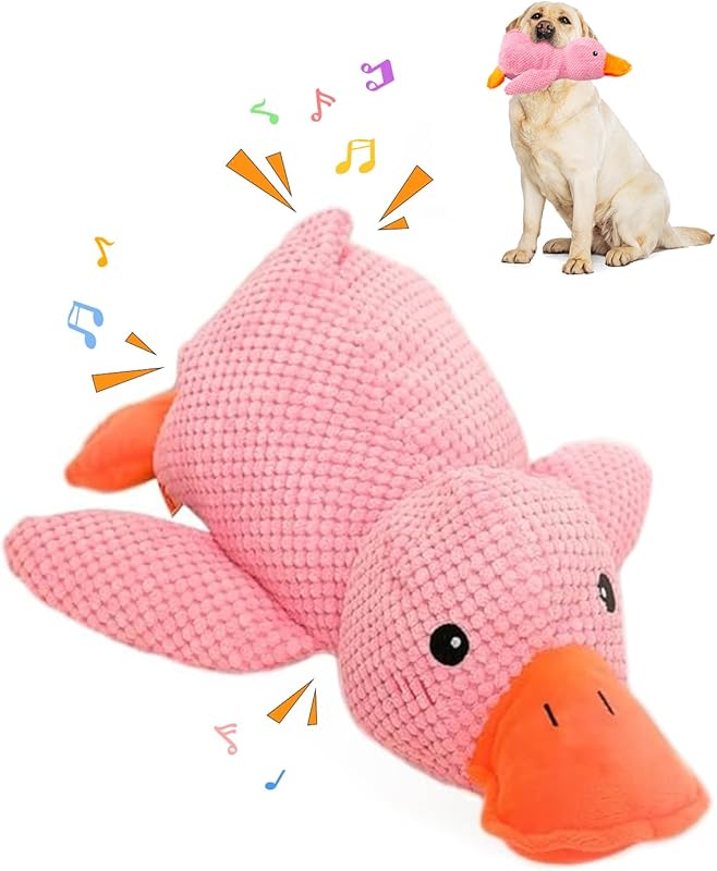 9in Quack-Quack Duck Dog Toy, 2025 New The Mellow Dog Calming Dogs' Emotional Support for Indoor Puppy, Yellow Best Friends Calming Duck Toy for Dogs (Yellow)