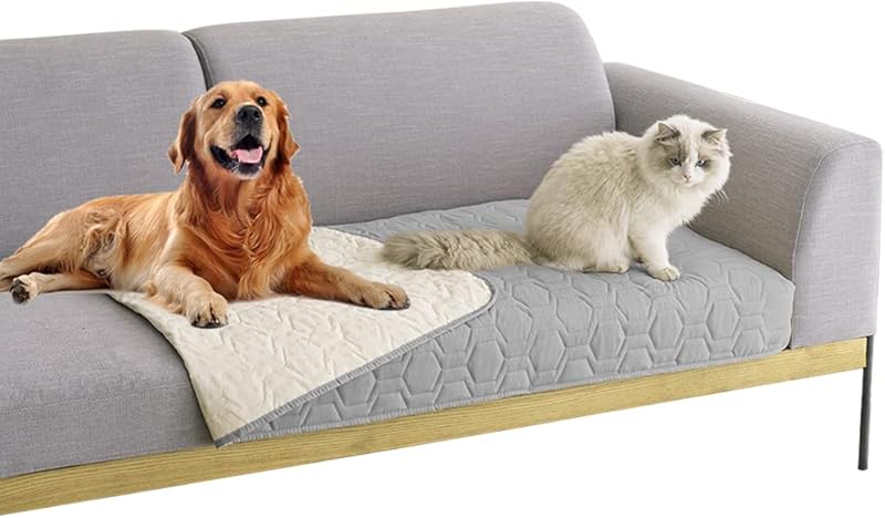 Waterproof and Anti-Slip Dog Bed Cover and Pet Blanket Sofa Pet Bed Mat ，car Incontinence Mattress Protectors Furniture Couch Cover for Most Cats Dogs, Pets（52x82-Ivory）