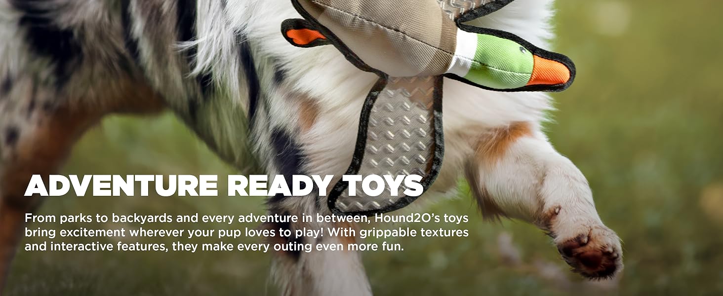 Plush Outdoor Toys for Dogs | Flying Duck | Fun Hunting Themed Durable Dog Toy with Playful Chuckler