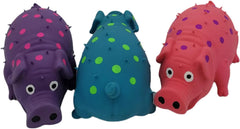 3 Pack Latex Pig Dog Toys That Oinks Dog Squeaky Toy for Small Medium Large Dogs (Red, Blue, Purple)