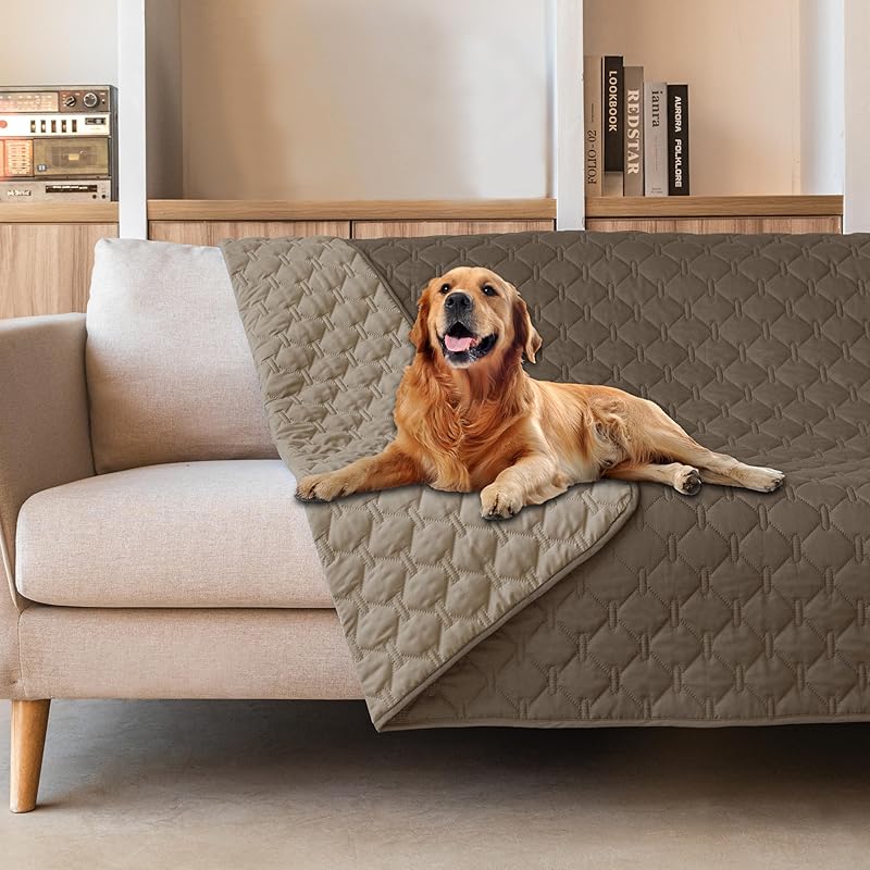 BEAKHOME 3X Stronger Waterproof Pet Blanket, Scratch Proof Furniture Protector for Dogs Cats, Reversible Cover 30x70 Inch, Dark Grey/Light Grey