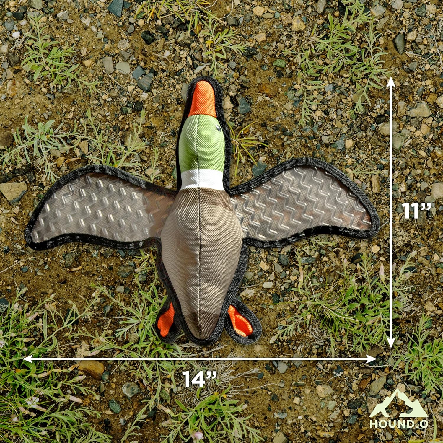 Plush Outdoor Toys for Dogs | Flying Duck | Fun Hunting Themed Durable Dog Toy with Playful Chuckler