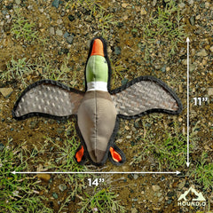 Plush Outdoor Toys for Dogs | Flying Duck | Fun Hunting Themed Durable Dog Toy with Playful Chuckler