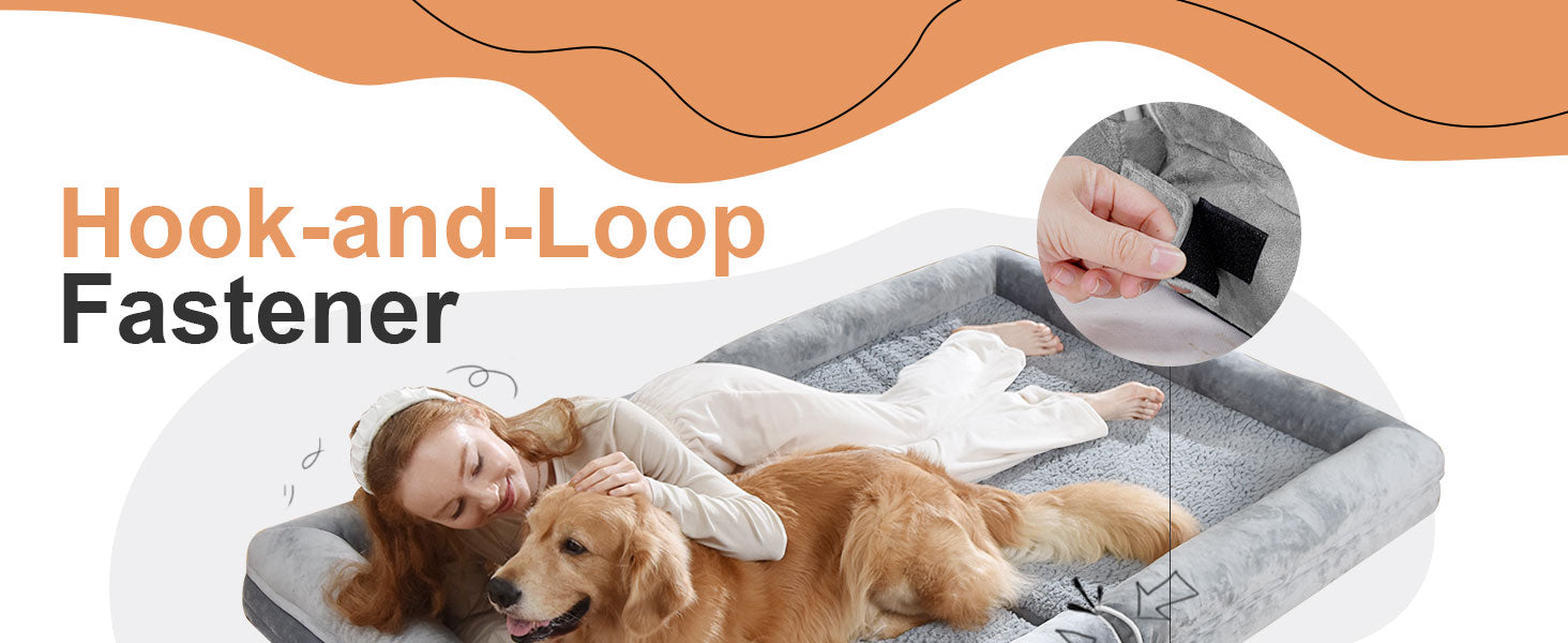 Large Dog Bed Orthopedic Washable: Beds Bolster XL Bed Large Big Dogs Memory Foam Couch Sofa Waterproof with Removable Cover