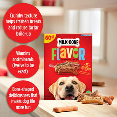 Milk Bone Flavor Snacks Large Dog Biscuits, Flavored Crunchy Dog Treats, 60 oz