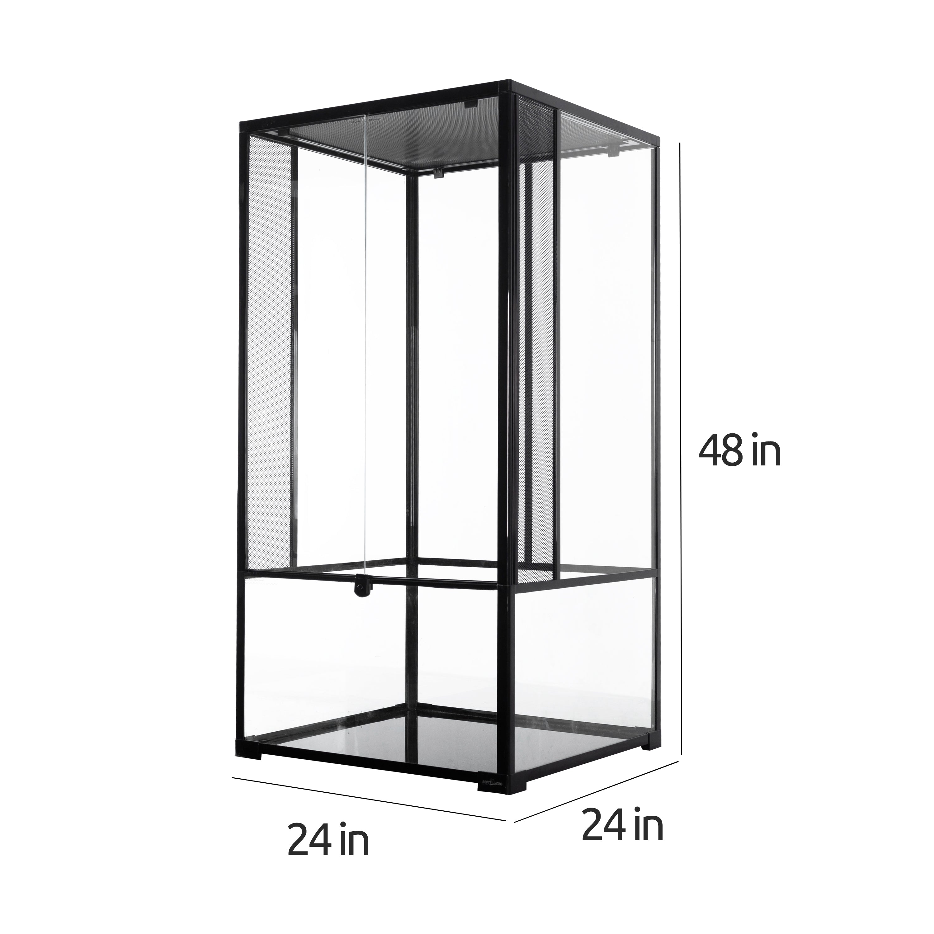 REPTI-ZOO Reptile Knock Down Glass Terrarium with Double Hinge Door 24" x 24" x 48", 120 Gallon