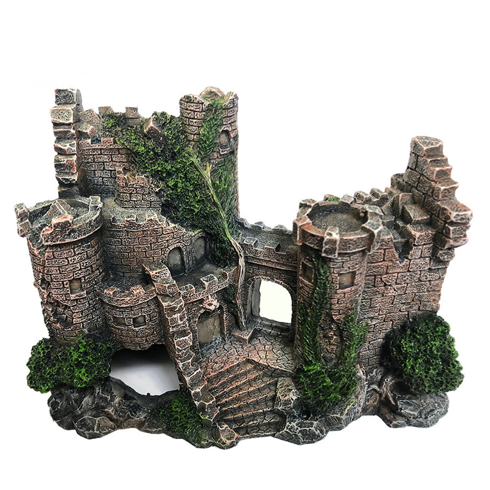 SLOCME Resin Castle Aquarium Ornament – Fish Tank Castle Decoration for Freshwater & Saltwater, Medium Size