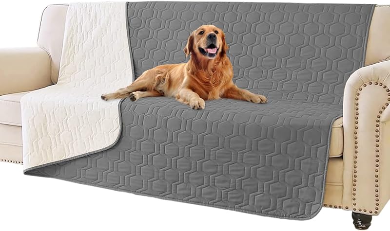 Waterproof and Anti-Slip Dog Bed Cover and Pet Blanket Sofa Pet Bed Mat ，car Incontinence Mattress Protectors Furniture Couch Cover for Most Cats Dogs, Pets（52x82-Ivory）