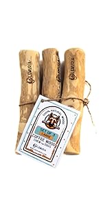 lemuria Set of 3 Coffee Wood Dog Chew Stick Toy, Natural Durable Real Wooden Bone Sticks for Dogs, Safe Dental Cleaning Chews for Teething Puppy, Stress Relief for Large Giant Dogs (Extra Large)