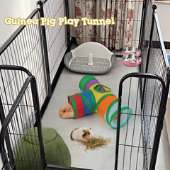 Guinea Pig Tunnel Hideout, 3 Way Collapsible Small Pet Tunnels and Tubes with Interactive Ball Toy, Hamster, Baby Rabbit, Baby pig, Chinchilla, Hedgehog, Ferret Hiding Animal and Resting