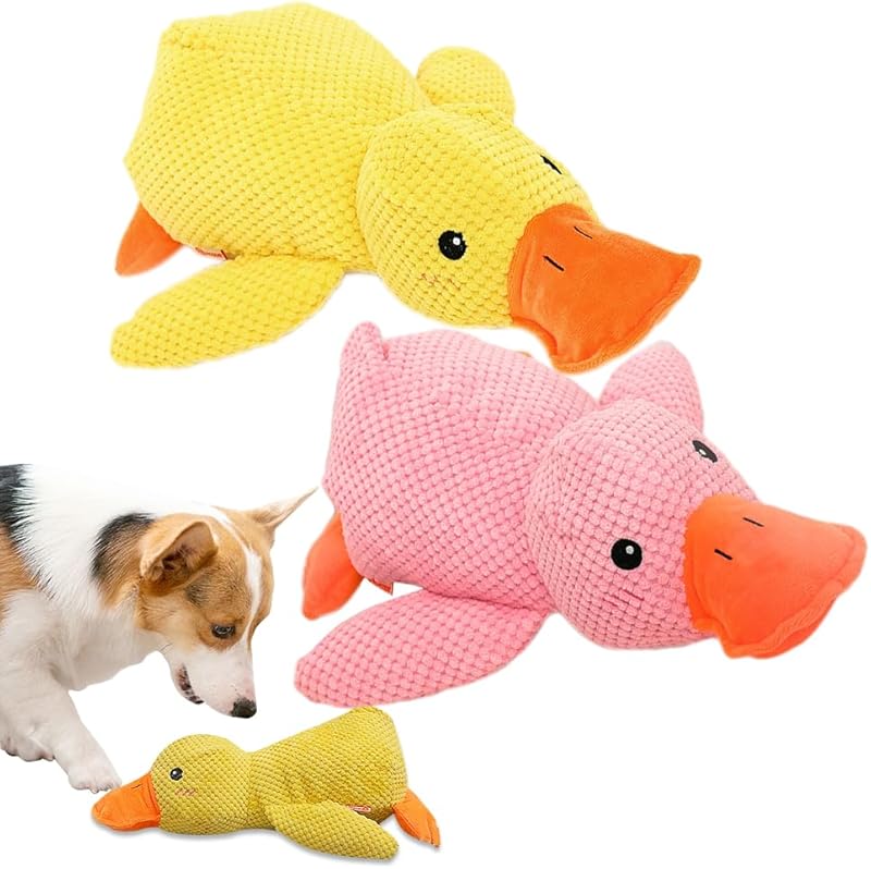 Duck Dog Toy for Dogs,2025 Upgrade Durable Calming Ducks Dog Toy,Squeak Dog Toys for Small Dogs Stuffed Duck Dog Toys for Puppy Small Dog Indoor Puppy Essentials (Yellow#)