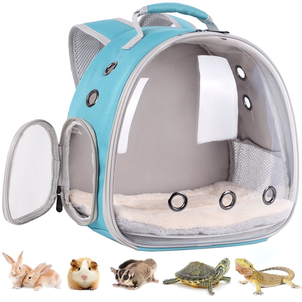 Portable Rabbit Backpack Carrier Space Capsule Bubble Window Pet Carrier Cage Travel for Bunny, Bearded Dragon, Squirrel, Tortoise, Bird, Lizard, Sugar Glider