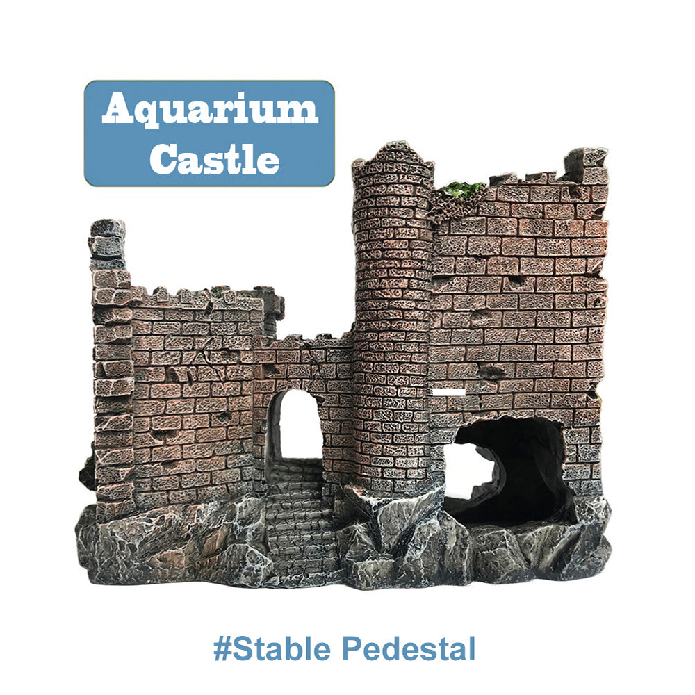 SLOCME Resin Castle Aquarium Ornament – Fish Tank Castle Decoration for Freshwater & Saltwater, Medium Size