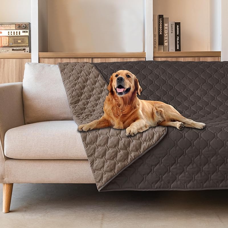 BEAKHOME 3X Stronger Waterproof Pet Blanket, Scratch Proof Furniture Protector for Dogs Cats, Reversible Cover 30x70 Inch, Dark Grey/Light Grey