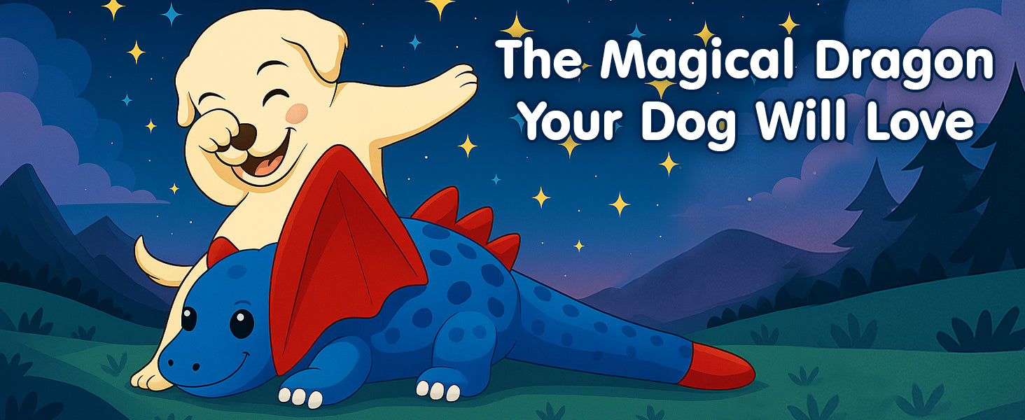 Dragon Dog Squeak Plush Toy Chew Toy Resistant to Bite Keeps Dogs Healthy and Happy Birthday Gift Suitable for Large, Medium and Small Dogs Blue 14 Inch