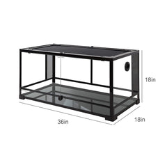 ECOSUB Large Reptile Tank, 50 Gallon Glass Terrarium, Double Hinge Door, 36 x 18 x 18in
