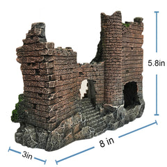 SLOCME Resin Castle Aquarium Ornament – Fish Tank Castle Decoration for Freshwater & Saltwater, Medium Size