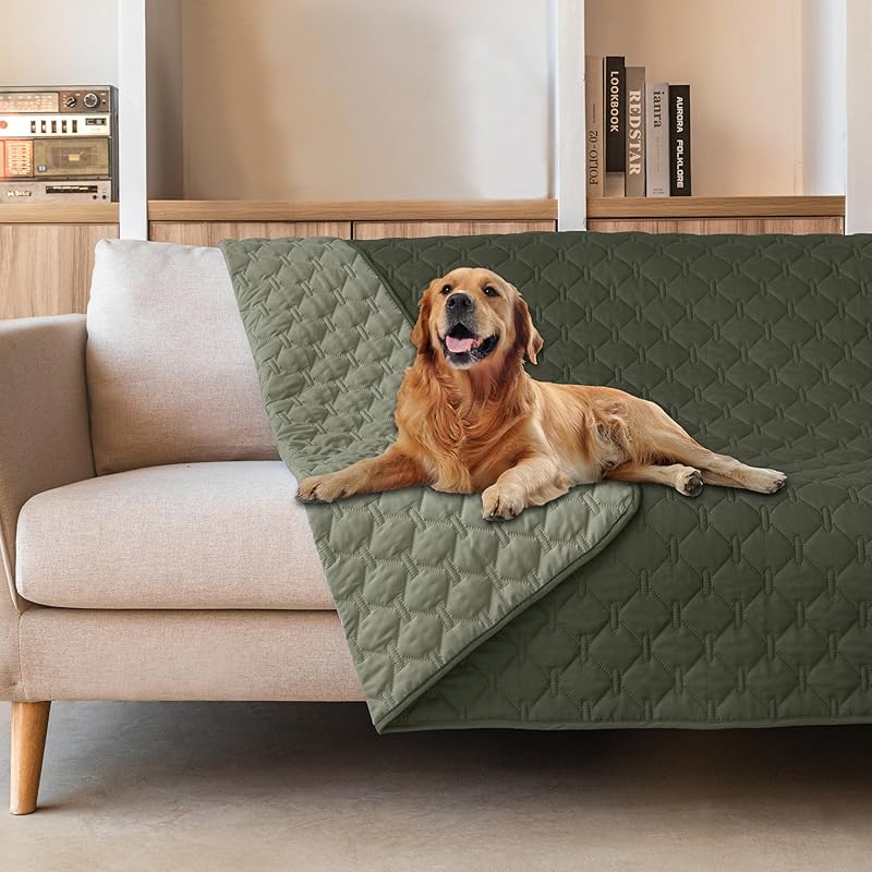 BEAKHOME 3X Stronger Waterproof Pet Blanket, Scratch Proof Furniture Protector for Dogs Cats, Reversible Cover 30x70 Inch, Dark Grey/Light Grey