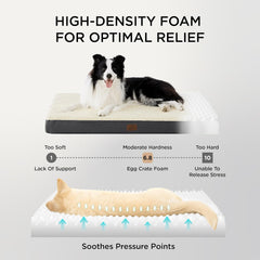 Bedsure Dog Bed Large Sized Dog - Orthopedic Waterproof Pet Beds with Removable Washable Cover, Egg Crate Foam Puppy Mat, Suitable for Pet Up to 65 lbs
