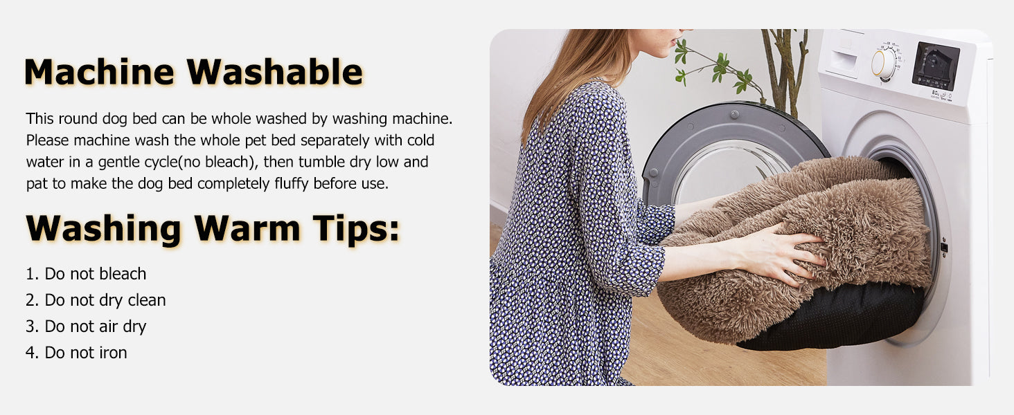 MIXJOY Orthopedic Dog Bed Comfortable Donut Cuddler Round Pet Beds Ultra Soft Washable Dog and Cat Cushion (20''/23''/30'') (23'', Brown)