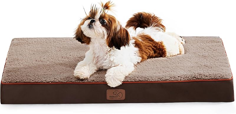 Bedsure Dog Bed Large Sized Dog - Orthopedic Waterproof Pet Beds with Removable Washable Cover, Egg Crate Foam Puppy Mat, Suitable for Pet Up to 65 lbs