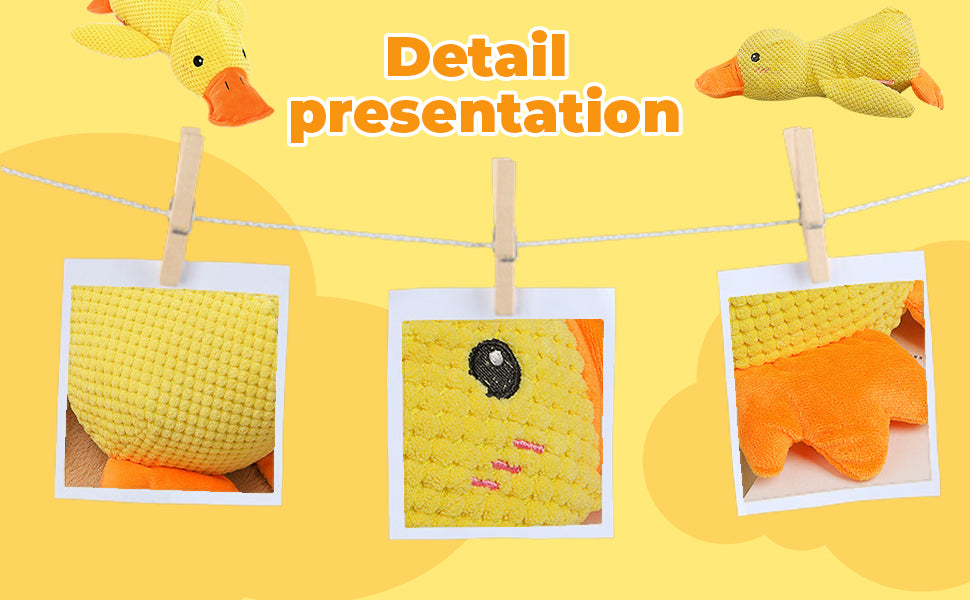 Duck Dog Toy for Dogs,2025 Upgrade Durable Calming Ducks Dog Toy,Squeak Dog Toys for Small Dogs Stuffed Duck Dog Toys for Puppy Small Dog Indoor Puppy Essentials (Yellow#)