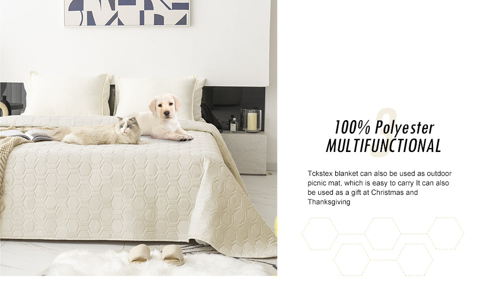 Waterproof and Anti-Slip Dog Bed Cover and Pet Blanket Sofa Pet Bed Mat ，car Incontinence Mattress Protectors Furniture Couch Cover for Most Cats Dogs, Pets（52x82-Ivory）