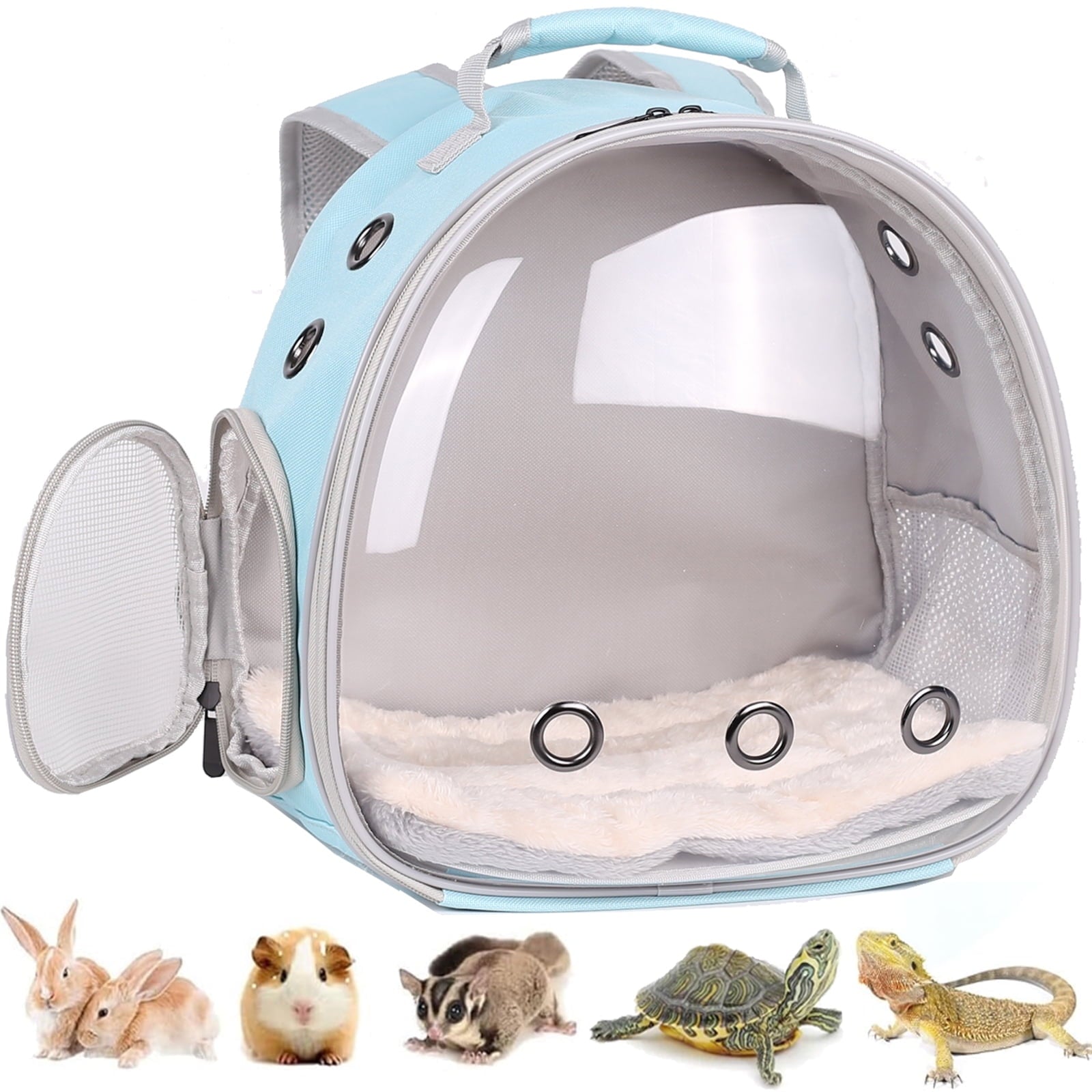 Portable Rabbit Backpack Carrier Space Capsule Bubble Window Pet Carrier Cage Travel for Bunny, Bearded Dragon, Squirrel, Tortoise, Bird, Lizard, Sugar Glider