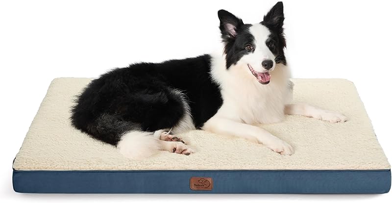 Bedsure Dog Bed Large Sized Dog - Orthopedic Waterproof Pet Beds with Removable Washable Cover, Egg Crate Foam Puppy Mat, Suitable for Pet Up to 65 lbs