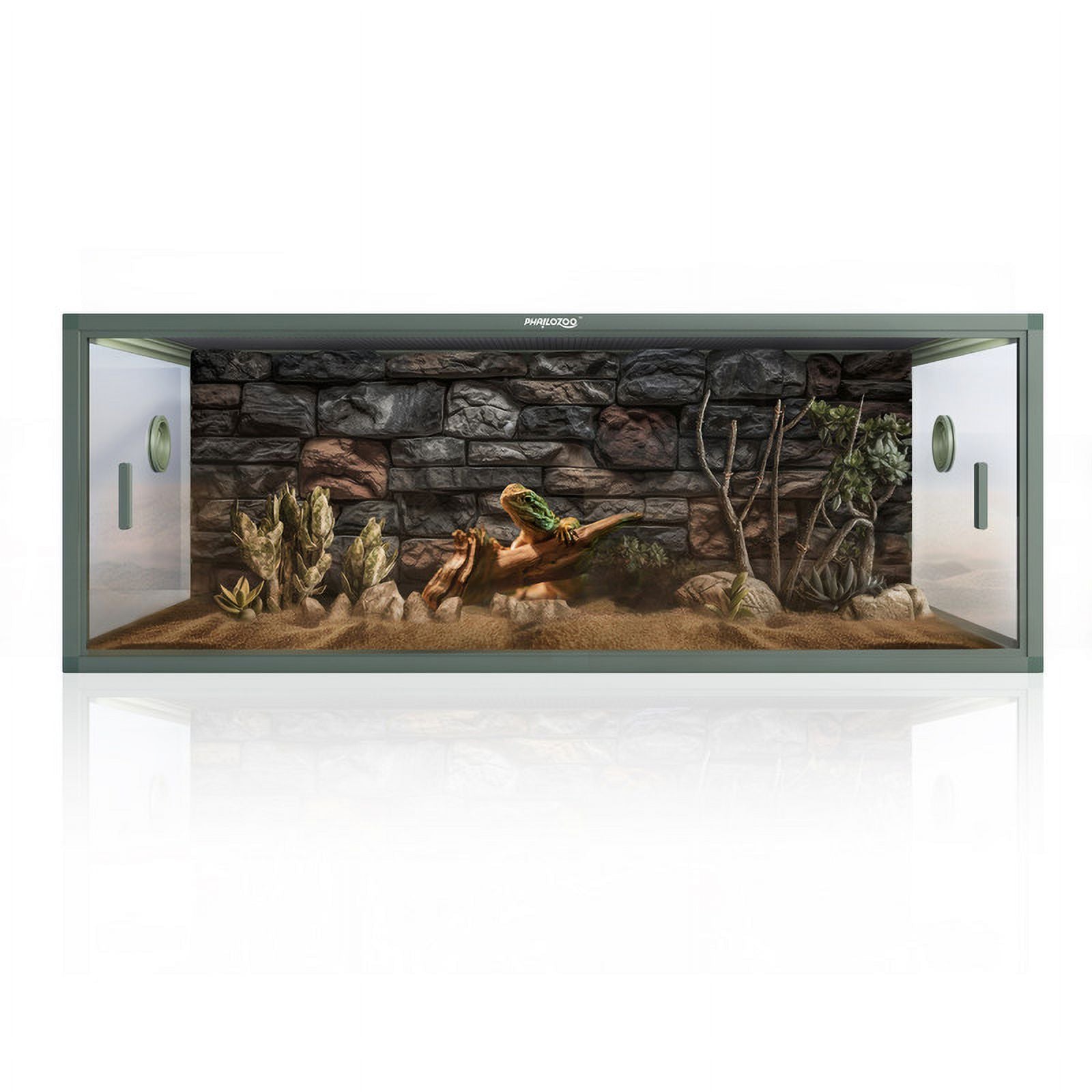 85 Gallon Reptile Enclosure, Front Opening Reptile Tank for Easy Maintenance, Reptile Terrarium with Top Screen Ventilation 48''x24''x18''