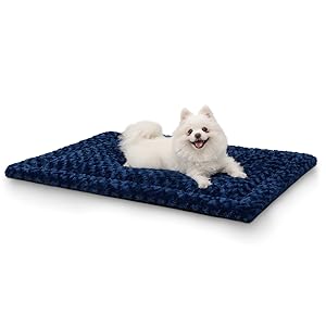 Washable Dog Bed Mat Reversible Dog Crate Pad Soft Fluffy Pet Kennel Beds Dog Sleeping Mattress for Large Jumbo Medium Small Dogs, 35 x 22 Inch, Gray