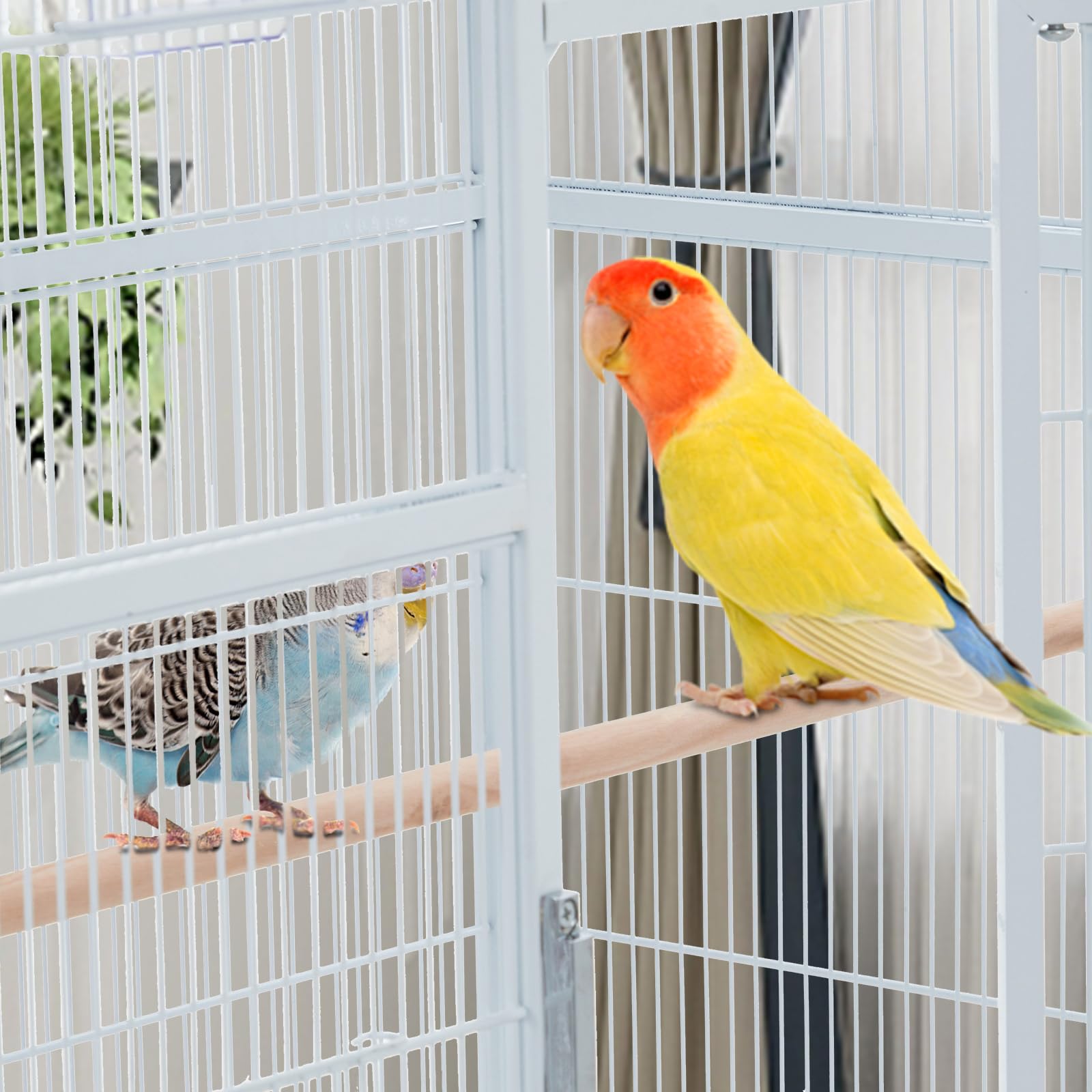 Garvee 69'' Extra Large Bird Cage Metal Parrot Cage w/Detachable Stand for Mid-Sized Parrots Cockatiels Conures Parakeets Lovebirds Budgie Finch, White