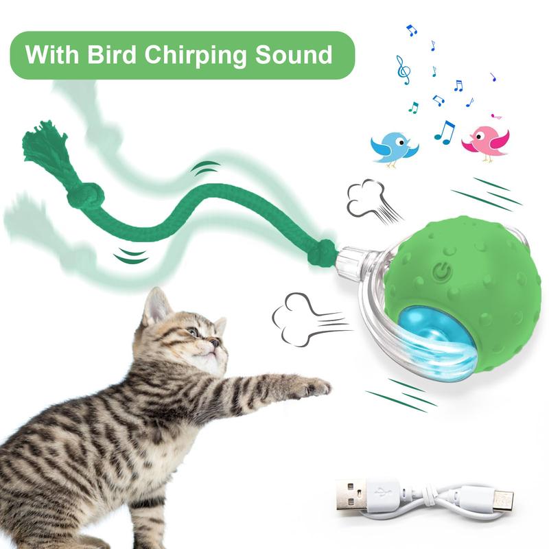 Interactive Cat Toy With Bird Sound Rolling Ball Kit Keeps Indoor Cats And Dogs Engaged All Day Fun Pet Toy For Active Kittens