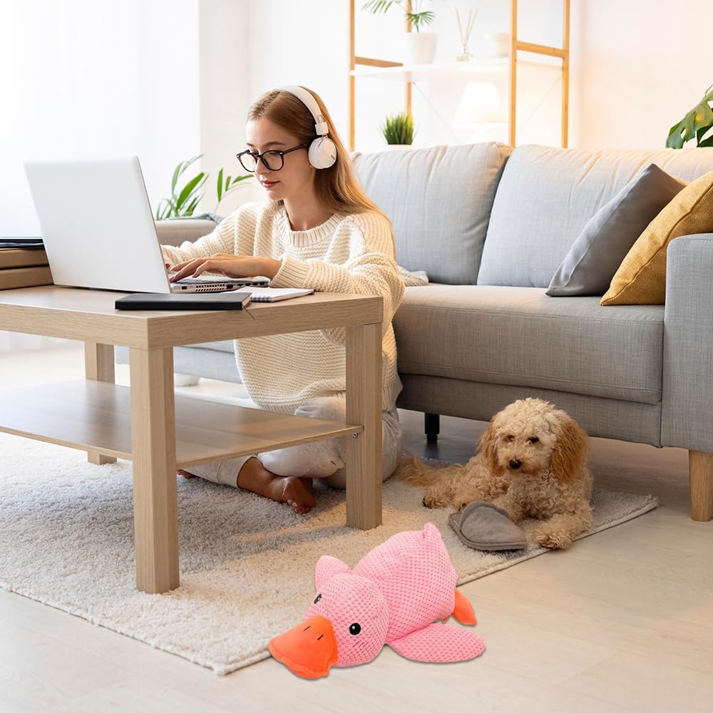 Duck Dog Toy for Dogs,2025 Upgrade Durable Calming Ducks Dog Toy,Squeak Dog Toys for Small Dogs Stuffed Duck Dog Toys for Puppy Small Dog Indoor Puppy Essentials (Yellow#)