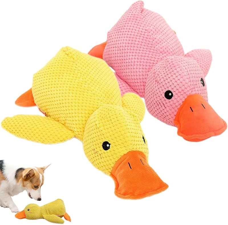 9in Quack-Quack Duck Dog Toy, 2025 New The Mellow Dog Calming Dogs' Emotional Support for Indoor Puppy, Yellow Best Friends Calming Duck Toy for Dogs (Yellow)