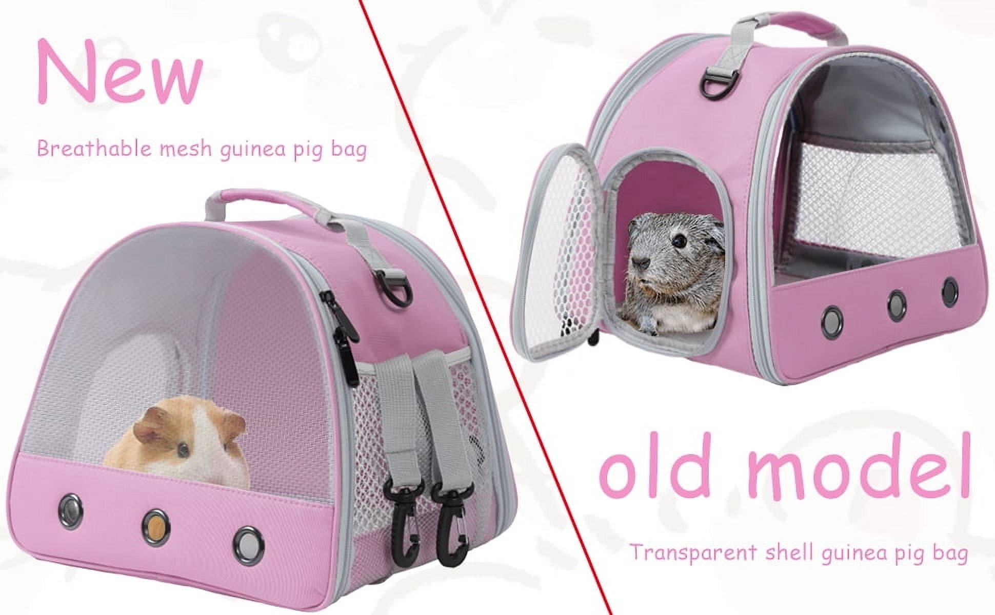 Breathable Guinea Pig Carrier Backpack with Nylon Mesh Window Portable Carrier for Bunny Bearded Dragon Bird Chinchilla Ferret Travel Outdoor