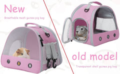 Breathable Guinea Pig Carrier Backpack with Nylon Mesh Window Portable Carrier for Bunny Bearded Dragon Bird Chinchilla Ferret Travel Outdoor