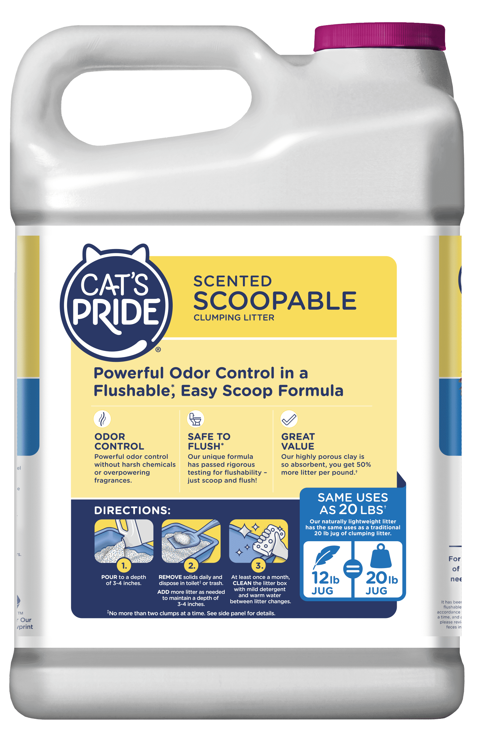 Cat's Pride Scented Scoopable Cat Litter, 12 lb Jug