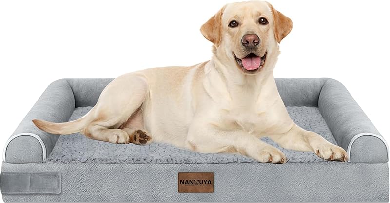 Large Dog Bed Orthopedic Washable: Beds Bolster XL Bed Large Big Dogs Memory Foam Couch Sofa Waterproof with Removable Cover