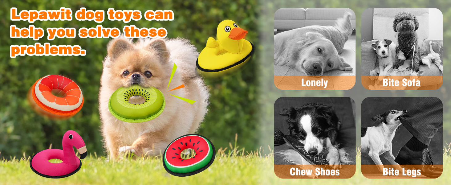 Squeaky Dog Toys, Floating Dog Toys for Indoor or Outward Play, Swim Ring Design Interactive Dog Gifts for Small and Medium Dogs - 2pack